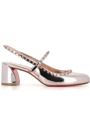 Christian Louboutin Sko, Dame, Lyserød, 37 EU, Uld, Rose Gold Studded Mirror Leather Pumps