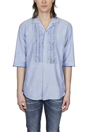 Dsquared2 Skjorte, Herre, Blå, L, Bomuld, Camicia med Jabot