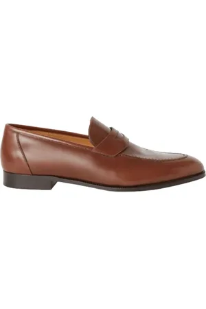 Loro Piana Sko, Herre, Brun, 43 EU, Læder, Brun Klassisk Moccasin med Dobbeltsyninger