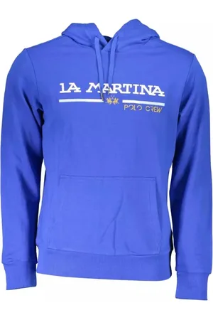 La Martina Sweathshirts & Hoodies, Herre, Blå, 3XL, Bomuld, Broderet Hættetrøje