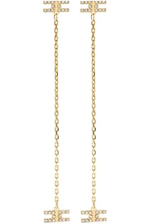 Elisabetta Franchi Tilbehør, Dame, Gul, ONE SIZE, Uld, Chic Logo Charm Dangle Øreringe