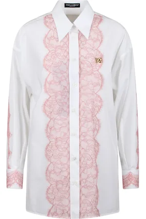 Dolce & Gabbana Bluser & Skjorter, Dame, Flerfarvet, XS, Bomuld, Blonde med blonder knaplukning