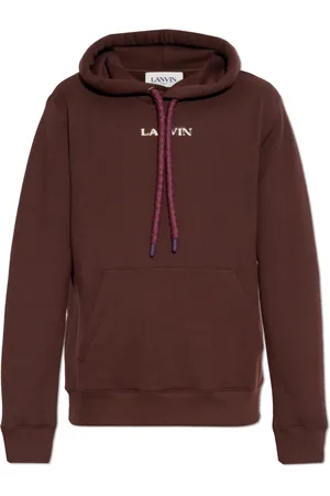 Lanvin Sweathshirts & Hoodies, Herre, Rød, L, Bomuld, Logo Broderet Hættetrøje