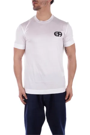 Emporio Armani Top, Herre, Hvid, L, Bomuld, Kortærmet Maxi Logo T-shirt