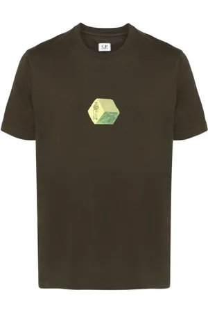 C.P. Company Top, Herre, Grøn, XL, Bomuld, Kortærmet T-shirt med grafisk print