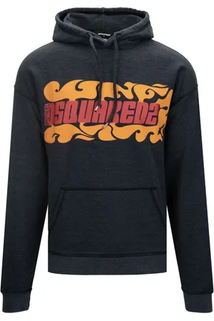 Dsquared2 Sweathshirts & Hoodies, Herre, Sort, M, Bomuld, Hoodie med logo print