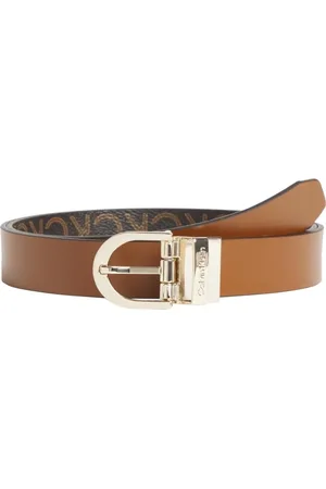 Calvin Klein Tilbehør, Dame, Brun, 90 CM, Læder, Must RD Buckle Rev 2.5 Bælte