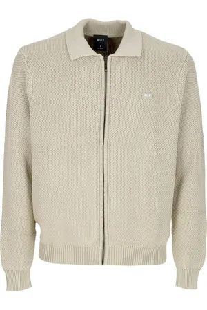 Huf Strik, Herre, , M, Bomuld, Cardigan Sweater Zip Putty Bomuld