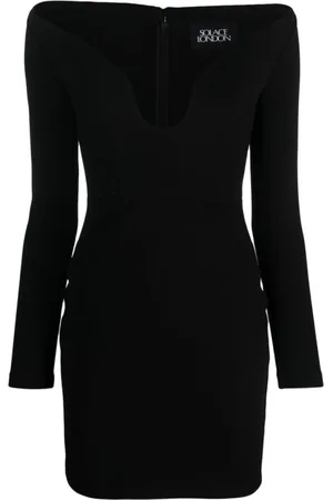 Solace Kjole, Dame, Sort, M, Uld, Uma Off-Shoulder Minikjole