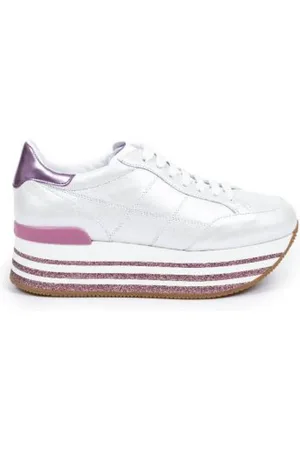 Hogan Sko, Dame, Hvid, 40 EU, Maxi Basket Wedge Sneakers