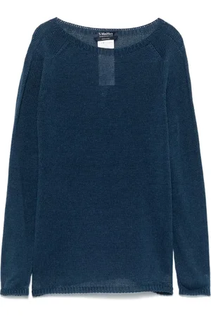 Max Mara Strik, Dame, Blå, XL, Blå Sweater Kollektion