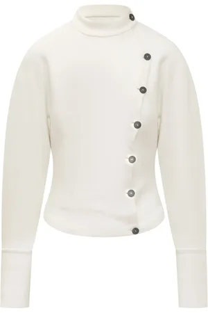 Salvatore Ferragamo Jakke, Dame, Hvid, S, Uld, Langærmet Tricot Jakke