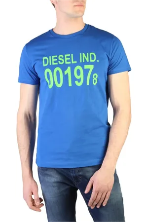 Diesel Top, Herre, Blå, M, Bomuld, Ensfarvet T-shirt