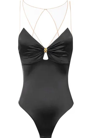 Elisabetta Franchi Top, Dame, Sort, XS, Tyl, Sort Top med Tyl Stropper