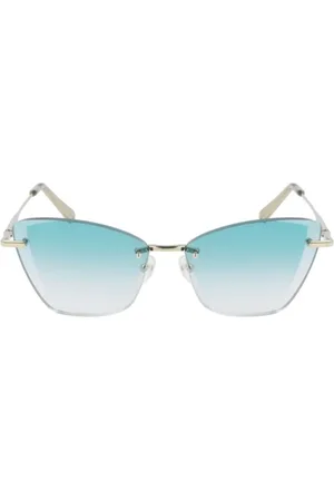 Longchamp Tilbehør, Dame, Hvid, 57 MM, Uld, Gyldne Metalsolbriller