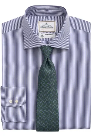 Brooks Brothers Skjorte, Herre, Lilla, 2XL, Bomuld, Thomas Mason English Spread Collar Poplin Skjorte