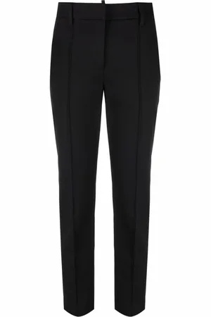 Brunello Cucinelli Bukser, Dame, Sort, L, Bomuld, Slim-Fit Cropped Bukser