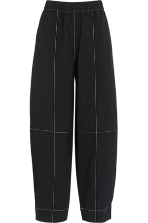Ganni Bukser, Dame, Sort, XS, Polyester, Elastiske Curve Bukser
