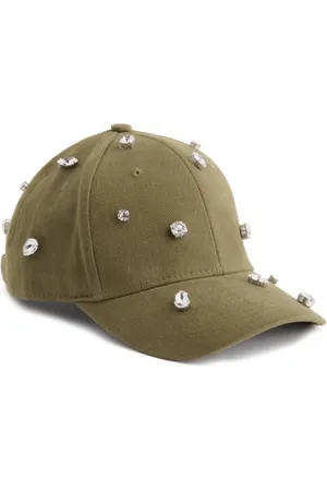 FORTE FORTE Tilbehør, unisex, Grøn, ONE SIZE, Bomuld, Baseball Cap med Glas Rhinestones
