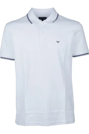 Emporio Armani Top, Herre, Hvid, 2XL, Bomuld, Klassisk Polo Shirt