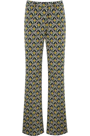 Etro Bukser, Dame, Flerfarvet, M, Bomuld, Slim-fit Palazzo Bukser med Tie-inspireret Print
