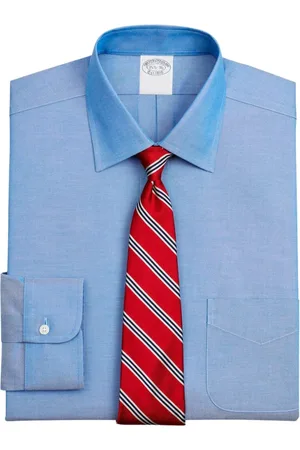 Brooks Brothers Skjorte, Herre, Blå, S, Bomuld, Medium Traditionel Fit Stretch Supima Bomuld Non-Iron Skjorte med Ainsley Krave