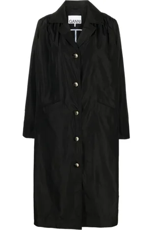 Ganni Jakke, Dame, Sort, M, Uld, Summer Tech Coat