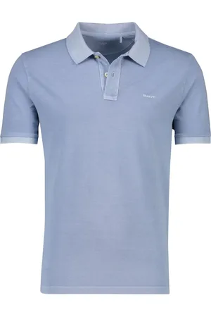 GANT Top, Herre, Blå, L, Bomuld, Sunfaded Piqué Polo Shirt