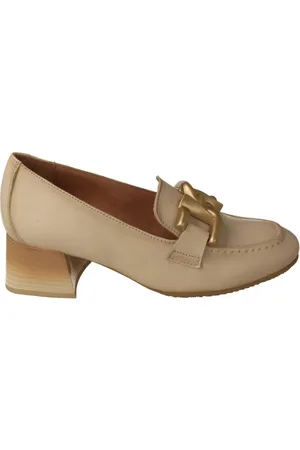 Hispanitas Sko, Dame, , 40 EU, Læder, Cremefarvede læder mokkasin-stil pumps
