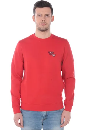 Emporio Armani Sweathshirts & Hoodies, Herre, Rød, L, Bomuld, Sweatshirt Hættetrøje