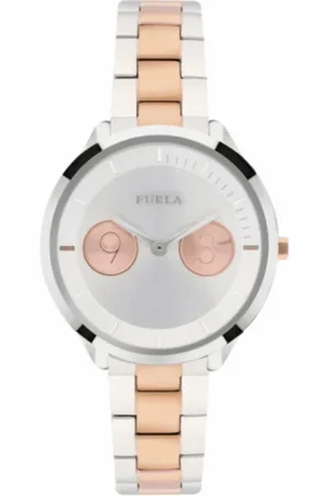 Furla Tilbehør, Dame, Grå, ONE SIZE, Rustfrit stål dameur sølv