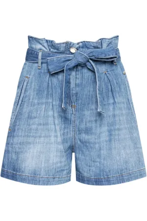 Liu Jo Shorts, Dame, Blå, W25, Denim, Højtaljede denimshorts med bånd