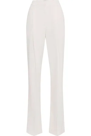 Elisabetta Franchi Bukser, Dame, , L, Satin, Flared Bukser med Brede Pressefolder