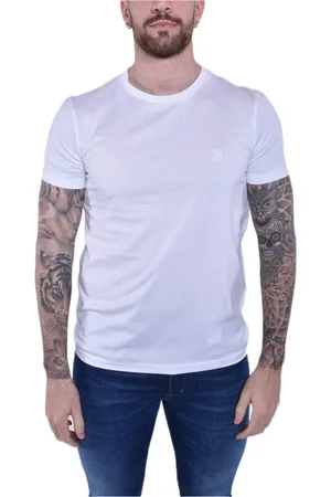 Dondup Top, Herre, Hvid, XL, Bomuld, Regular-fit T-shirt med rund hals