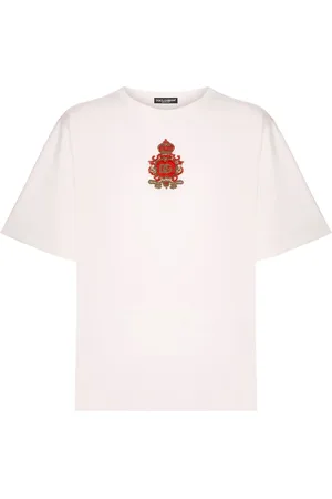 Dolce & Gabbana Top, Herre, Lyserød, S, Bomuld, Afslappet Bomulds T-Shirt i Sort
