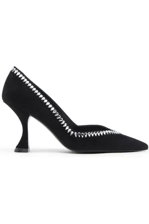 Stuart Weitzman Sko, Dame, Sort, 35 EU, Suede, Gemcut XCurve 85 Pump