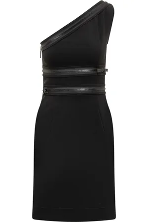 Dsquared2 Kjole, Dame, Sort, M, Uld, Mini Kjole med Lynlåsdetalje