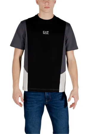 EA7 Top, Herre, Sort, M, Bomuld, Kortærmet bomulds T-shirt