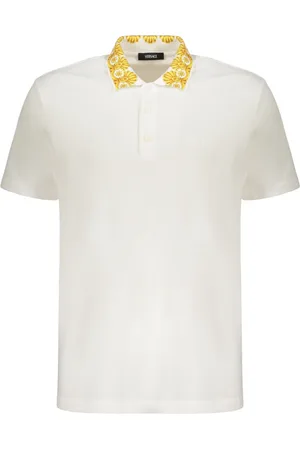 VERSACE Top, Herre, Hvid, M, Bomuld, Logo Broderet Bomuld Polo Skjorte