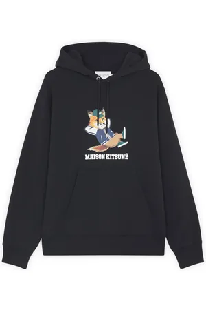 Maison Kitsuné Sweathshirts & Hoodies, Herre, Sort, L, Bomuld, Dressed Fox Print Hoodie