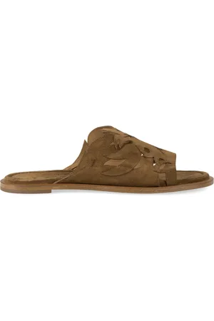 SARTORE Sko, Dame, Brun, 36 EU, Suede, Chamois Suede Mules Rund Tå