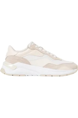 HUGO BOSS Sko, Herre, , 39 EU, Læder, Læder og stof sneaker gummisål