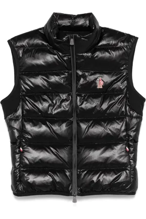 Moncler Jakke, Dame, Sort, L, Polstret Jersey Vest med Lynlås
