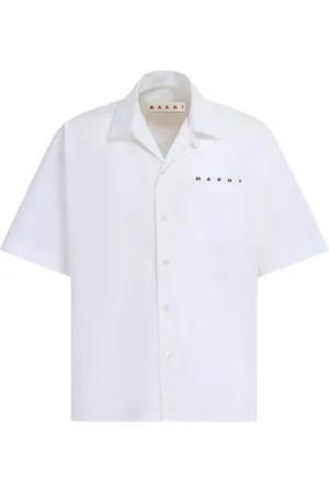 Marni Skjorte, Herre, Hvid, M, Bomuld, Poplin Bowling Skjorte