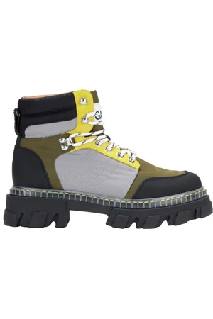 Ganni Sko, Dame, Flerfarvet, 41 EU, Chunky Cleated-Sole Snørestøvler