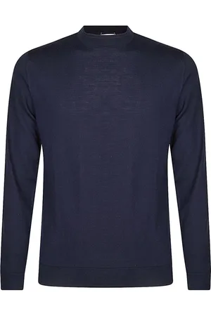 ELEVENTY Strik, Herre, Blå, 3XL, Uld, Sporty Uld Rundhals Sweater