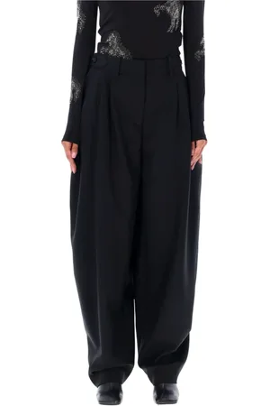 Stella McCartney Bukser, Dame, Sort, S, Uld, Sort Brede Ben Uldbukser Aw23
