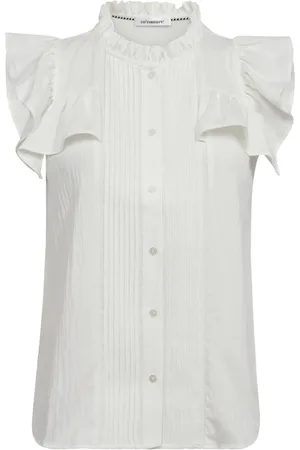 Co`Couture Bluser & Skjorter, Dame, Hvid, S, Top med flæsedetaljer