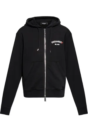 Dsquared2 Sweathshirts & Hoodies, Herre, Sort, L, Bomuld, Zip-up hættetrøje