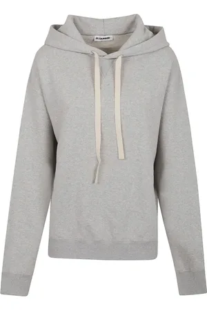 Jil Sander Sweathshirts & Hoodies, Dame, Grå, S, Bomuld, Afslappet Bomuldsblanding Hættetrøje Sweatshirt